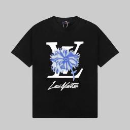 Black Blue Flower Label 002