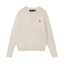 圆领毛衣-奶油白