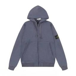 Grey blue cardigan hooded